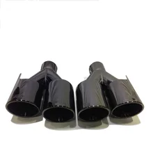 2 PCS ENTRADA de 61mm, TOMADA de 90mm, qualidade TOP Car 304 Preto Inoxidável Titanum Escape Dicas Finais para BMW