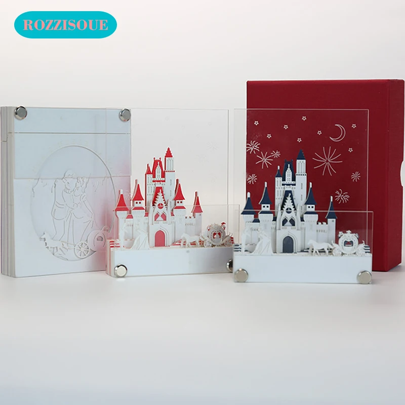 

3D Castle Post It Sticky Notes Memo Pads Notas Adhesivas Bookmark Stickers Office Decoration Cards for Words Luxury Gift Set
