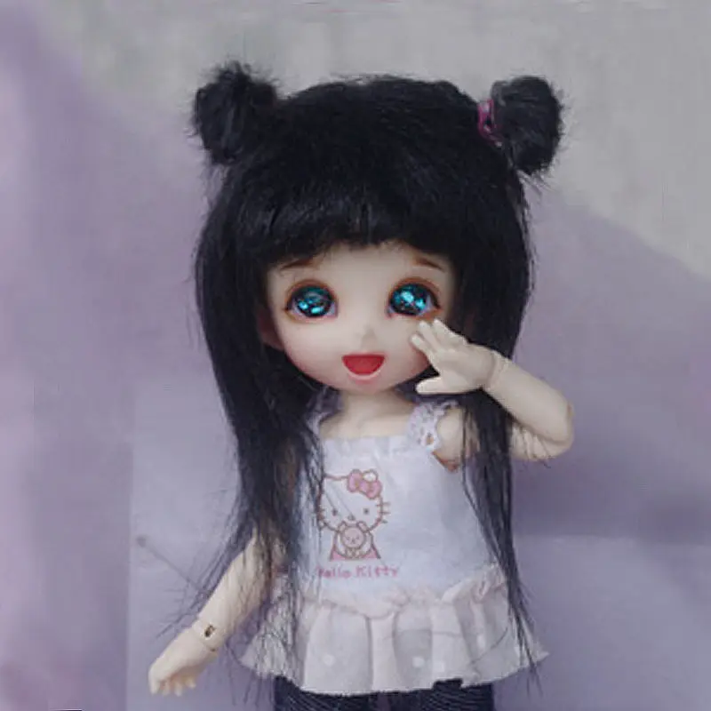 [Wamami] черный длинный шерстяной парик/волосы 1/8 Pukifee Ae лати BJD Dollfie 14 см