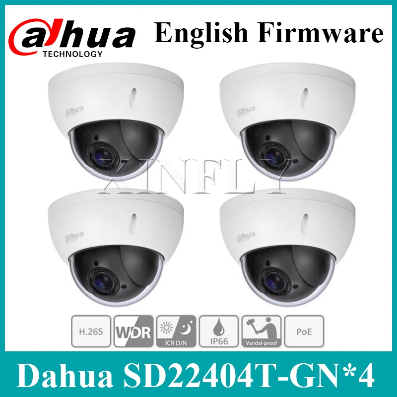 

4PCS/Lot Dahua SD22404T-GN 4MP 4x PTZ Network Camera IVS WDR POE IP66 IK10 Upgrade from SD22204T-GN With Dahua LOGO EXPRESS SHIP