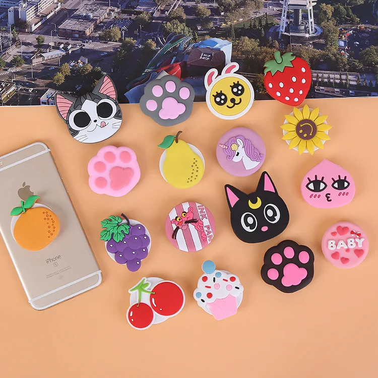 

2019 Wangcang explosion models mobile phone holder and grip airbag mobile phone holder strong sticky cartoon bracket for iphone