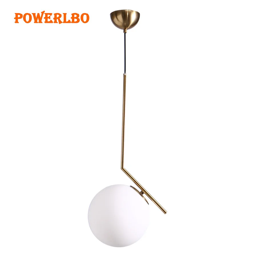 

Powerlbo Modern Glass Ball Pendant Lamp for Living Room Bedroom Minimalist Restaurant Nordic Decoration Pendant Light