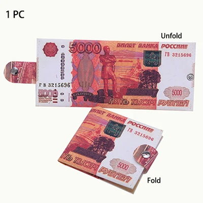 НОВЫЕ шикарные бумажники с принтом денег, мужские бумажники с монеткой на молнии, холщовые бумажники с узором в виде банкнот, евро-Засов унисекс - Цвет: RUB 5000