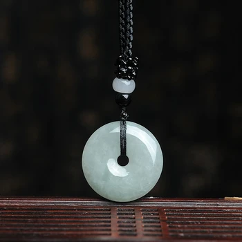 

Natural Women'S Necklace Of Classic Fine Jewelry Pingan Buckle Men Jade Pendant Size 26*6mm Free Shipping