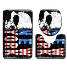 Современный стиль череп узор черный коврик для ванной комнаты моющиеся Нескользящие Коврики для туалета Ванна Душ и ванная комната абсорбирующий коврик