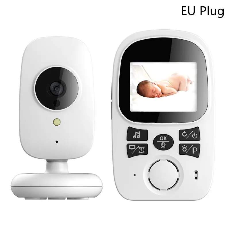 EU Plug Loozykit 2,4 дюймов беспроводной видео монитор младенца разрешение няня камера безопасности ночное видение температурные мониторы - Цвет: EU Plug