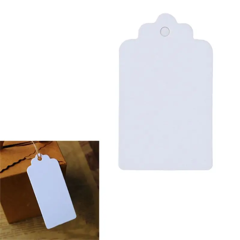 

100pcs Wave Blank Label Craft Paper Card Greeting Hanging Tag Wedding Favour Christmas Gift Tags Blank Price Label 5 X 3 cm