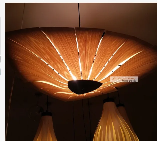 Китайские стильные деревянные лампы из бамбука, подвесные светильники для гостиной, лампа для ресторана, светильники для столовой