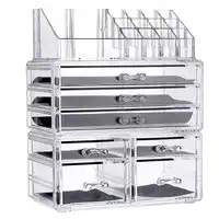 Nieuwe Clear Acrylic Make Organizer Grote Capaciteit Opbergdoos Lippenstift Houder Drawers Make Up Organizer Cosmetische Brush Tool Case