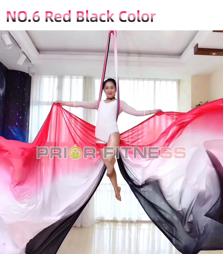 14 ярдов/12,8 м Ombre Aerial Silks Набор для йоги гамак трапеция слинг набор удлинительные ремни Антигравитационные нейлоновые качели для йоги