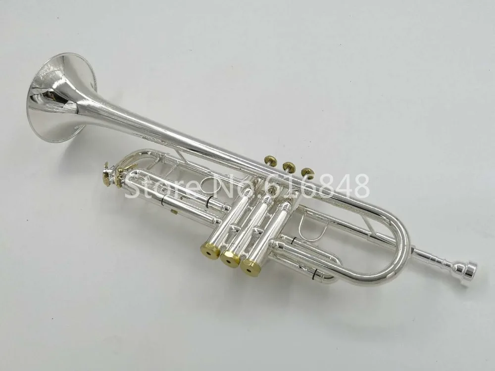 

New TR-700GS High Quality Brass Bb Trumpet Silver Plated Surface Brand Musical Instrument Trompeta With Case Free Shipping