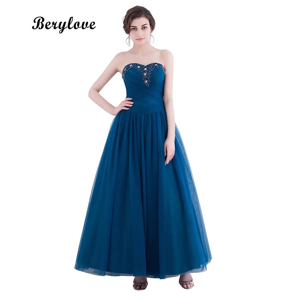Buy BeryLove Dark Blue Evening Dresses 2018 Long