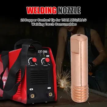 

20pcs/set MIG Welding Nozzle Contact Tips Gas Diffuser Connector Holder Welding Weld Torch Gas Nozzle Gold 0.8/1.0/1.2mm