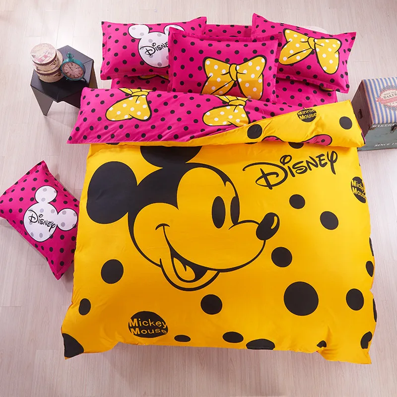 Minnie mouse Bedding Set Cover pillowcase quilt mickey mouse cartoon Children bedclothes  bed set Disney  Home textile - Image 4