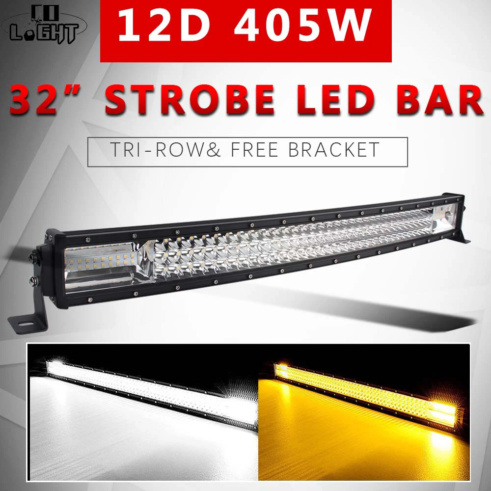 

CO LIGHT Car Led Offroad Light Bar 12V 12D 405W Strobe 32"Led Bar Spot Flood Combo Led Work Light for Jeep 4WD Truck 4x4 SUV ATV