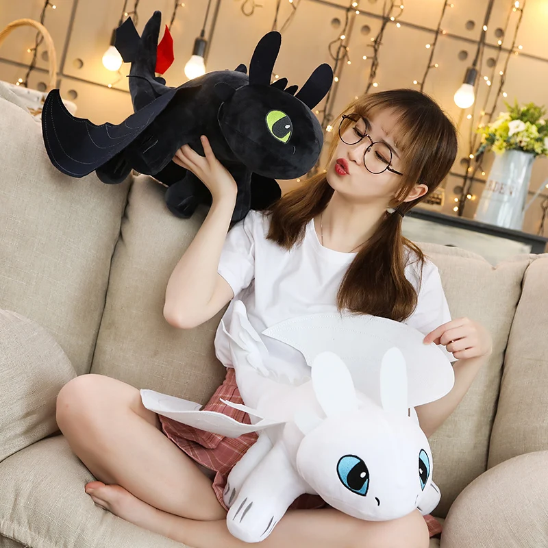 25/35/45/60cm How To Train Your Dragon 3 Toothless Anime Figure Night Fury Light Fury Toys Dragon Plush Doll Toys For Children