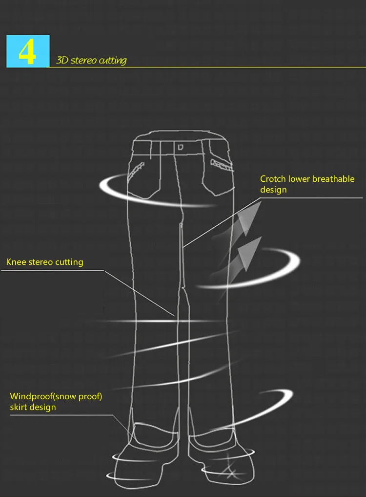 GSOU снег из натуральной кожи дамские уличные лыжные Штаны однодисковое двойной пластины теплый и ветрозащитный Непромокаемые штаны 1420