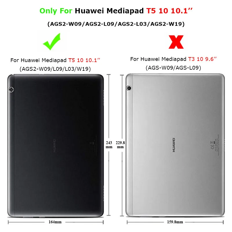 Для huawei Mediapad T5 10 чехол AGS2-W09/L09/L03/W19 10," дюймовый ультра тонкий складной чехол-подставка для почтовый ящик 5 Funda Tablet Shell - Цвет: Please confirm