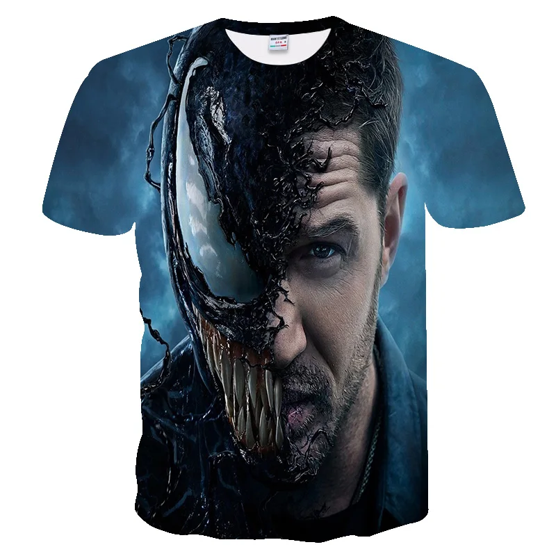 BIANYILONG футболка Для мужчин Новые Venom Футболка "Марвел" футболки с 3D-принтом Для мужчин Для женщин Повседневная рубашка Фитнес футболка Футболки-топы