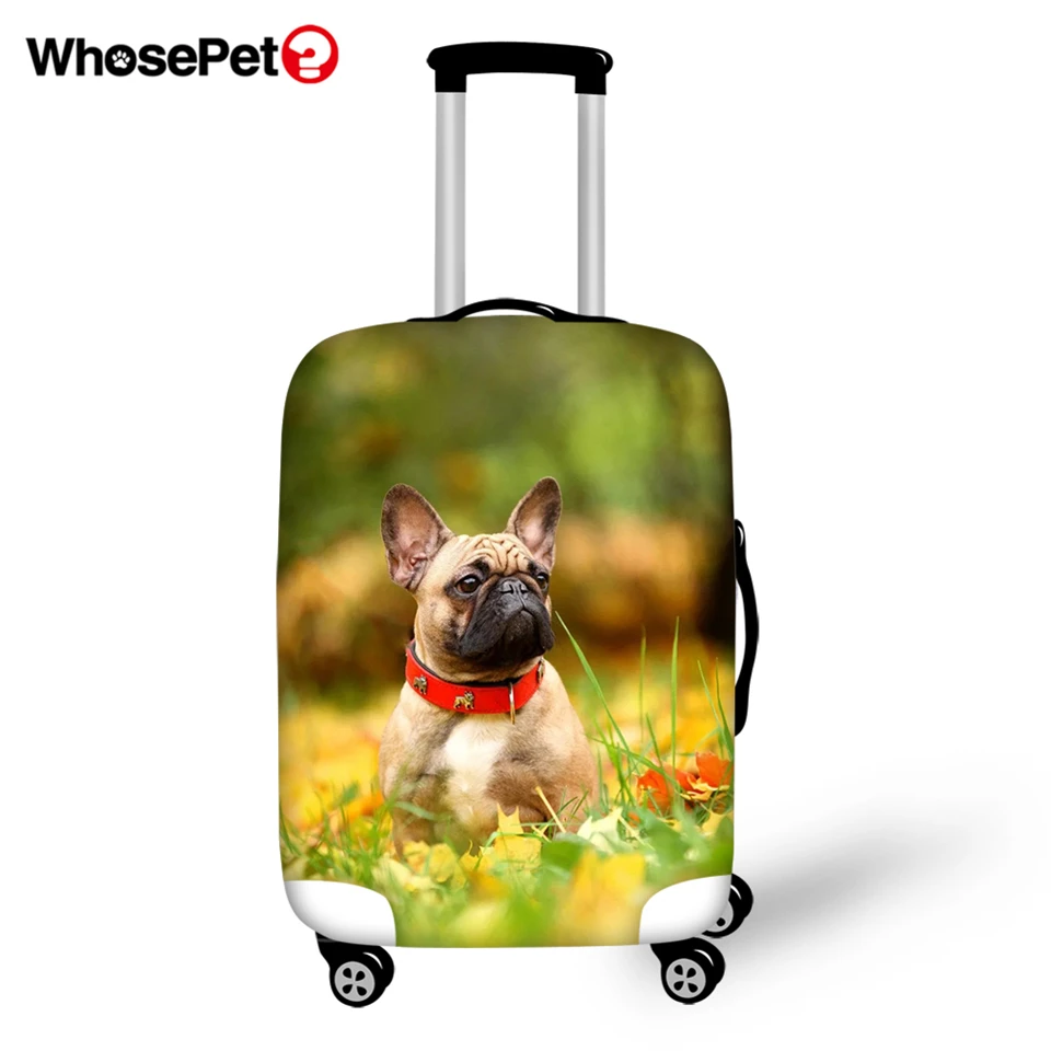 

WHOSEPET Cute Bulldogs Prints Pattern Waterproof Suitcase Cover Kawaii Animal Design Dust-proof Travel Accessories Luggage Cover
