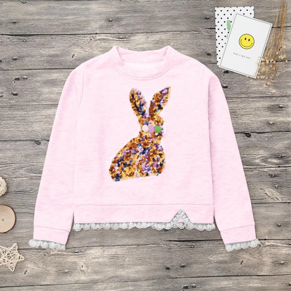 

Toddler Baby Girl Kids Tops Rabbit Cartoon Sweatshirt Pullover T-shirt Clothes #4D11