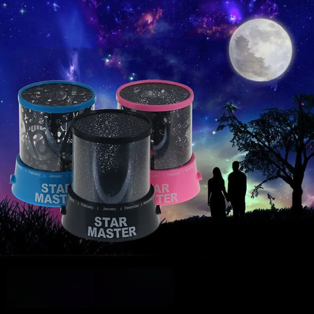 Colorful LED Night Light Projector Starry Sky Star Moon Children Kids Baby Sleep Romantic Projection Lamp Room Decor | Освещение