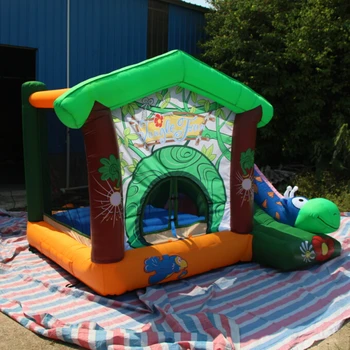 

2014 newest mini combo jumping and slide jungle theme bouncer free shipping wonderful for small kids inflatable toy