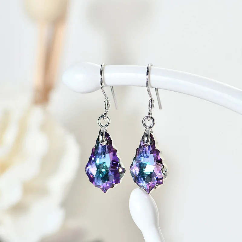 

Warme Farben 2019 100% 925 Sterling Silver for Women Drop Earrings Crystal from Swarovski Water Drop Jewelry Earring Party Gifts