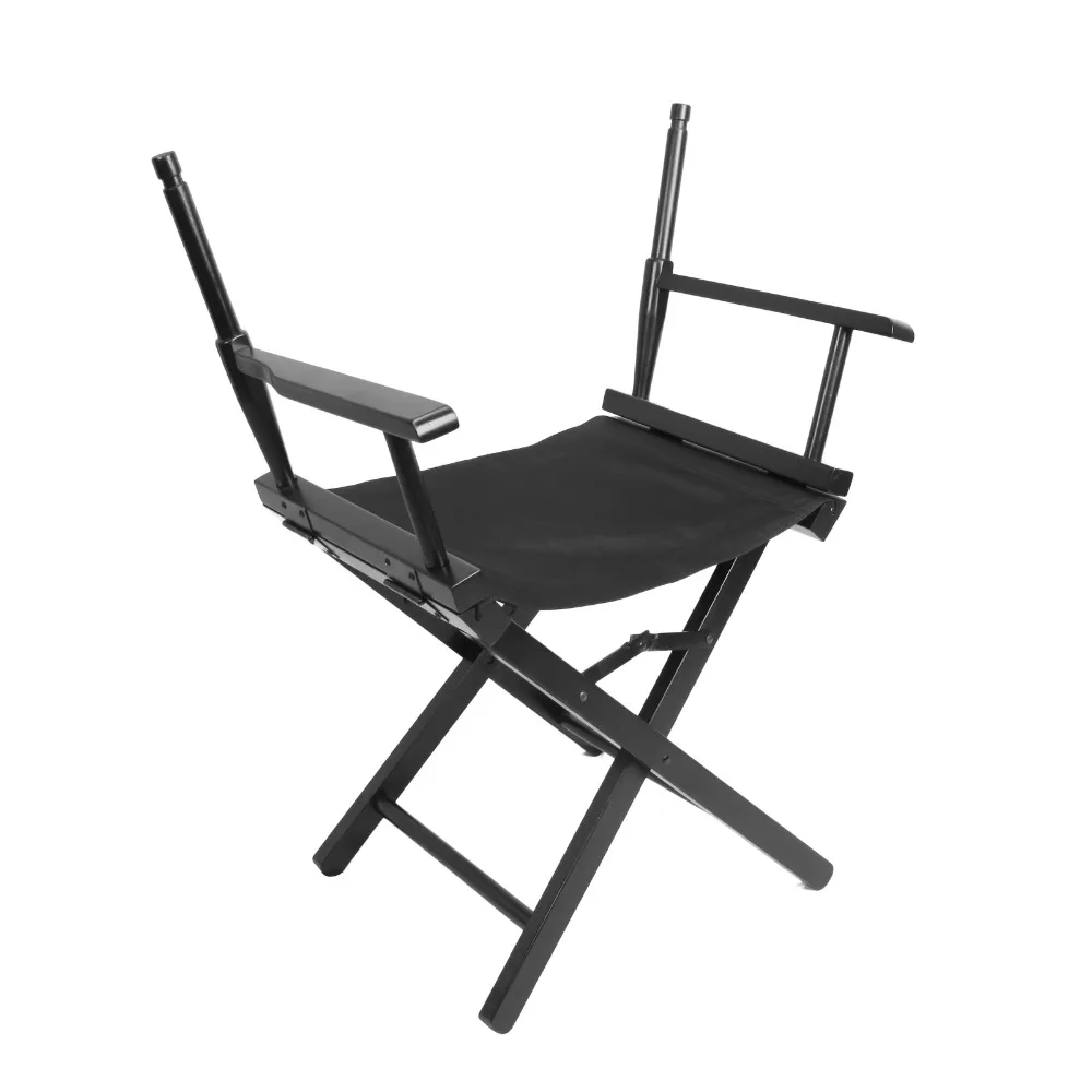 Folding Director Chair Portable Makeup Artist Director Chair Steel Outdoor Camping Fishing Black (5)