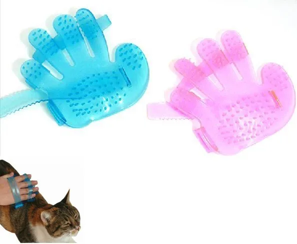 

1PCS New Pet Dog Or Cat Fingers Bath Brush Hand Shampoo Grooming Massage Glove Comb Free Shipping Color random