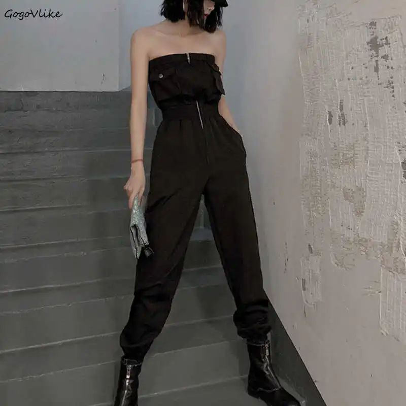 strapless jogger jumpsuit