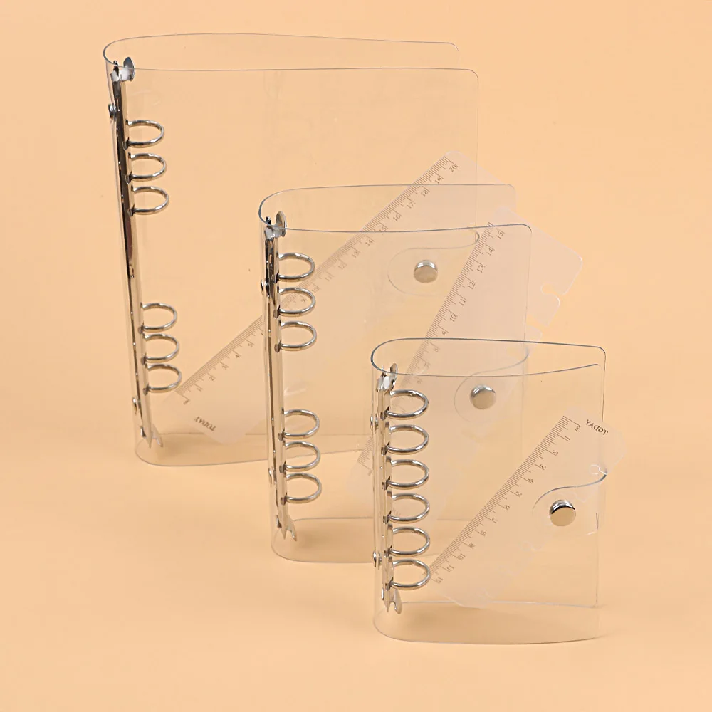 

A5/A6/A7 PVC Notebook Accessory Sheet Shell Office School Stationery Transparent Concise 6 Holes Binder Planner Cover