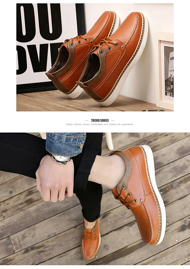 Vanmie/повседневная мужская обувь из натуральной кожи; Черная мужская обувь; визуально увеличивающая рост обувь на каблуке 6 см