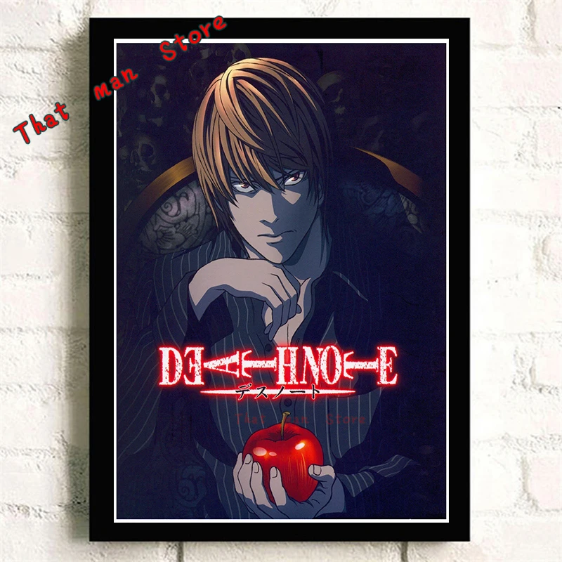 DEATH NOTE мультфильм анимация комиксы высокой четкости печати Плакат кафе украшения ребенок подарок на день рождения картины без рамки - Цвет: Кофе