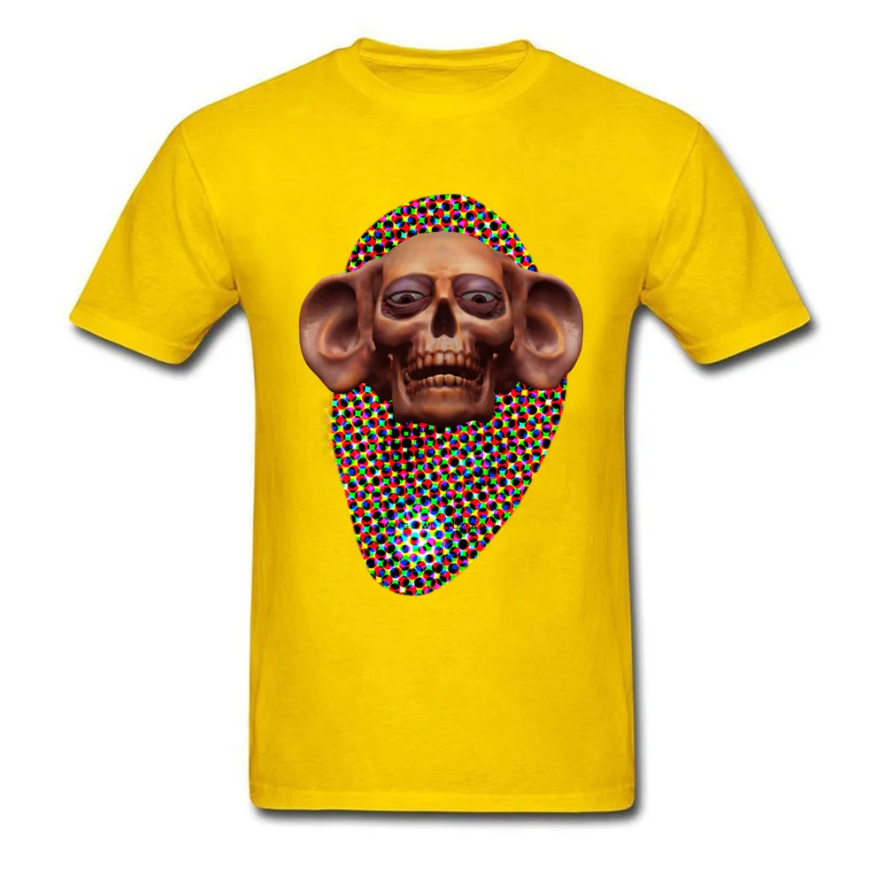 Deejay Skull Pure Cotton Tops Shirt for Men Casual T Shirts comfortable Hip Hop O Neck Tops Tees Short Sleeve Top Quality Deejay Skull yellow