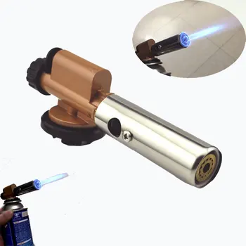 

Metal Electronic Ignition Copper Flame Gun Butane Gas Burners Maker Torch Lighter For Outdoor Camping Picnic Cooking Welding