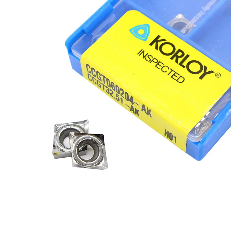 NEW Korloy CCGT060204-AK H01 CCGT21.51-AK Carbide Inserts 10PCS//Box
