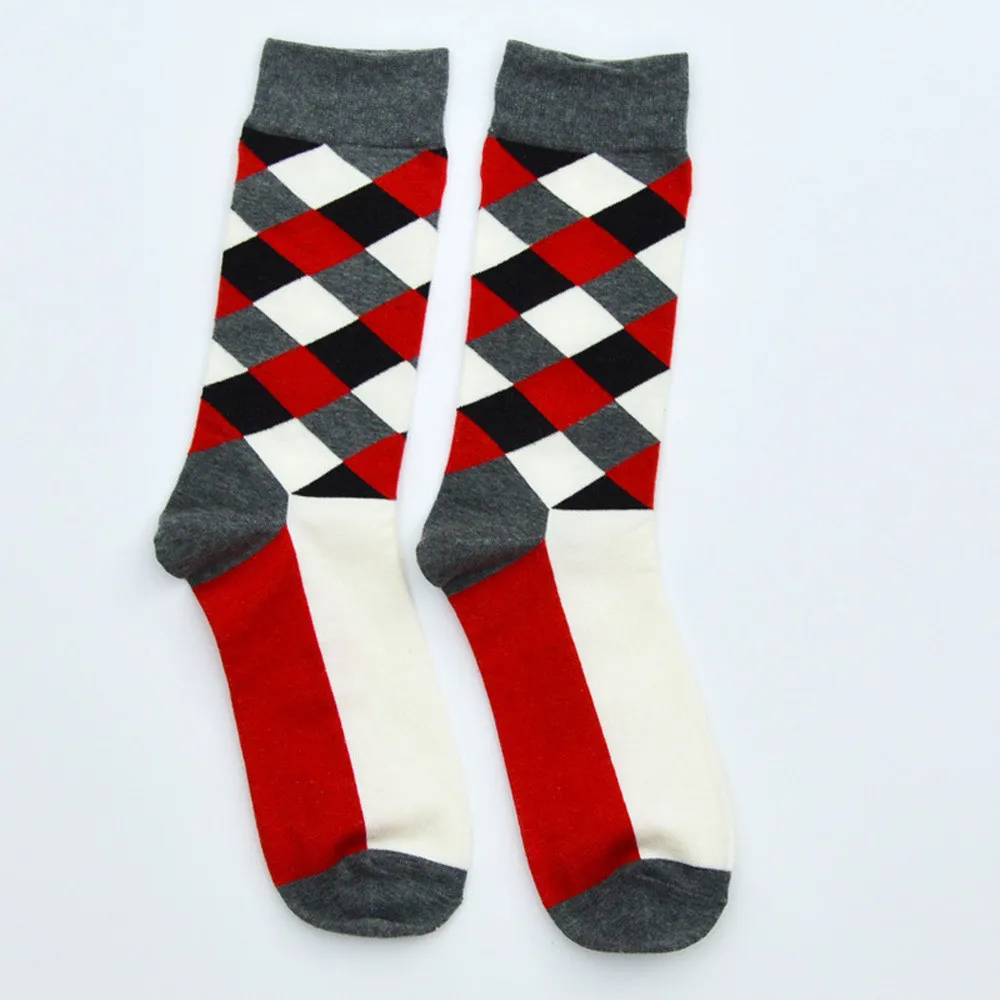 Womail/модные носки унисекс, повседневные мужские хлопковые носки средней длины, дизайнерские Разноцветные носки, подарочные носки, удобные, Прямая поставка M14 - Цвет: 04