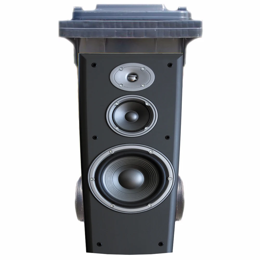 

DIY sound speaker pattern Adhesive Removable Waterproof Sticker Decals Rubbish bin trash can Cover sticker 120liter 240liter
