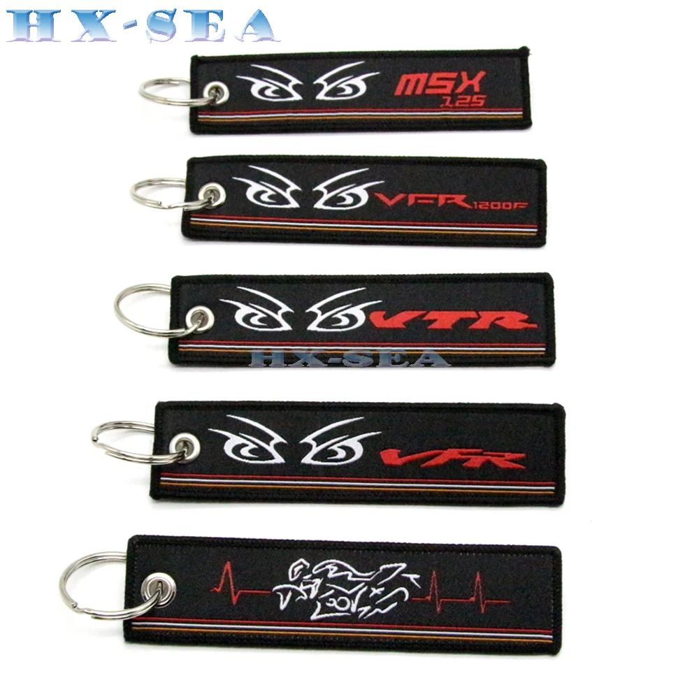 

NEW Motorcycle Key Chain Woven Key Ring Tag Label Chain Black Fashion Keychain For Honda VFR VFR1200F MSX125 VTR