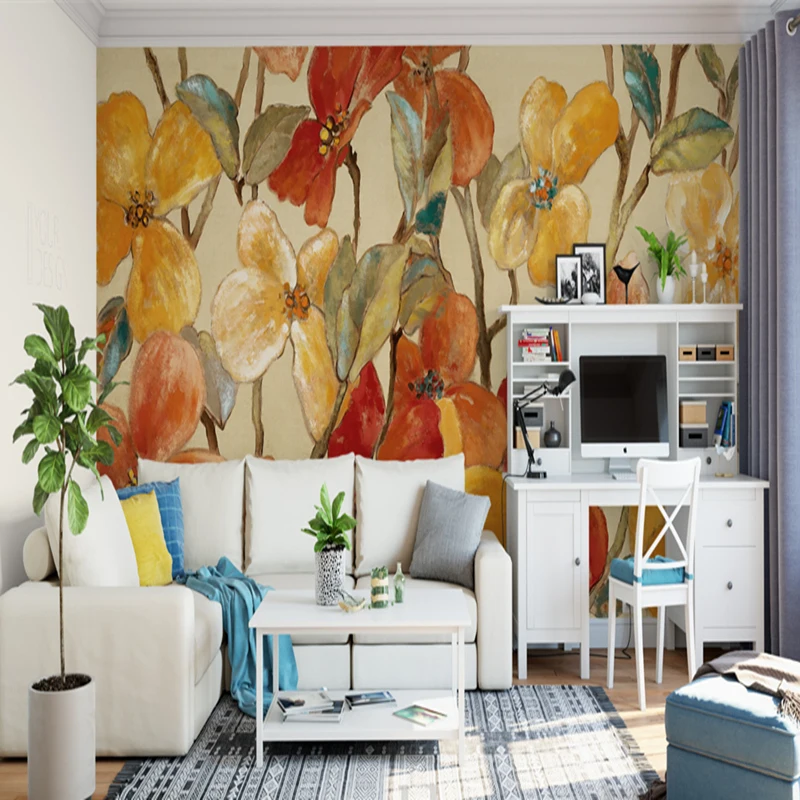 

3D Photo Custom Wallpaper Living Room Wall Paper Small Floral Wall Mural Home Decor Wallpaper Sofa TV Background Wall Paper