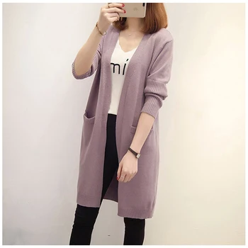 

Autumn Winter Women Sweater Female Long Sleeve Casual Loose Knitted Cardigan Ladies V-Neck Knitted Tricot Jacket Cardigan F319