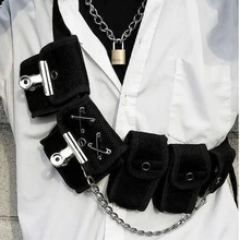 Хип-хоп нагрудная сумка для унисекс, черная модная уличная нагрудная сумка, поясная сумка с несколькими карманами для путешествий, телефона, поясная сумка, поясная сумка