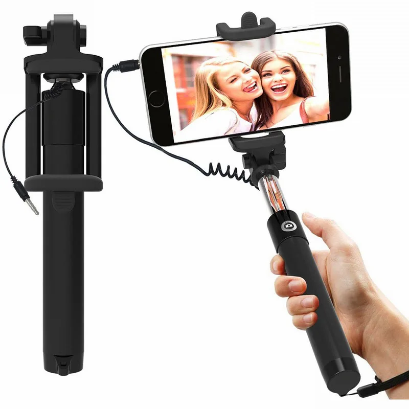 

Selfie Handheld Extended WIRED Monopod UNIVERSAL FIT for iPhone 6 6s Plus SE Galaxy S7 S6 Edge Note 5 9 Stick mobile accessories