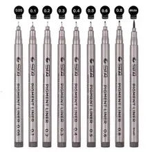 9 Размер Черные Микро-линии ручки для черчения-Ультра тонкие точки технический набор ручек для рисования, анти-кровоточить Fineliner ручка для иллюстрации