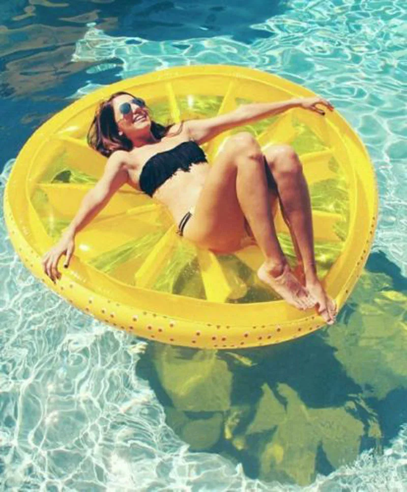 

Watermelon Pool Float Beach Lemon Swimming Toy Fruit Slice Float Floatie Air Mattress Swim Ring Pool Inflatable Toy
