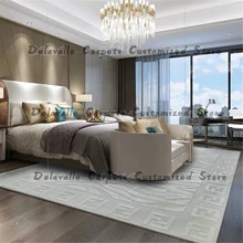 Изысканный рисунок с высоким и низким ворсом импортный шерстяной ковер для спальни гостиной Шелковый FF брендовый ковер, Индивидуальный размер/цвет/логотип