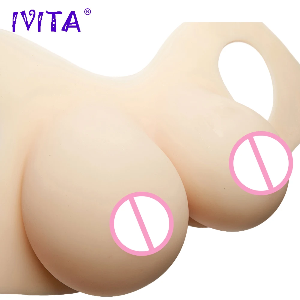 IVITA 3600g Artificial Silicone Breast Forms Realisitic Fake Boobs For Crossdressers Transvestite Crossdress Drag Queen Breasts