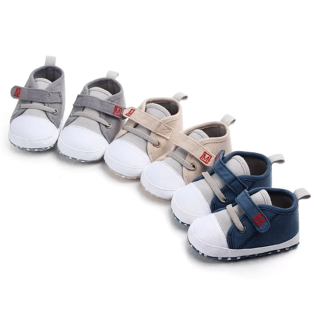 Стильная парусиновая обувь с буквенным принтом; удобная обувь для новорожденных; милая парусиновая обувь с буквенным принтом для маленьких мальчиков и девочек; обувь на мягкой подошве; F5