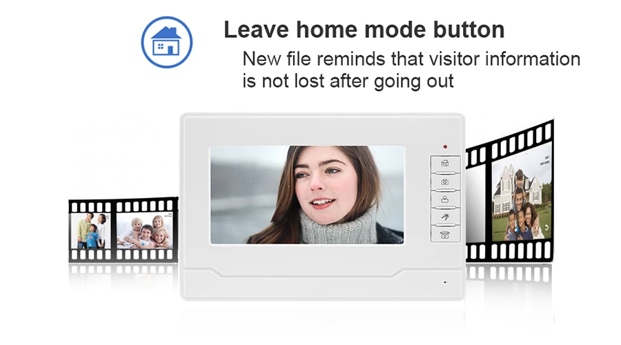 7-дюймовый видео-телефон двери домофон с камерой Системы с видео Запись, принимая фото, 700 ТВ-камера инфракрасная и добавить 16 GB карта